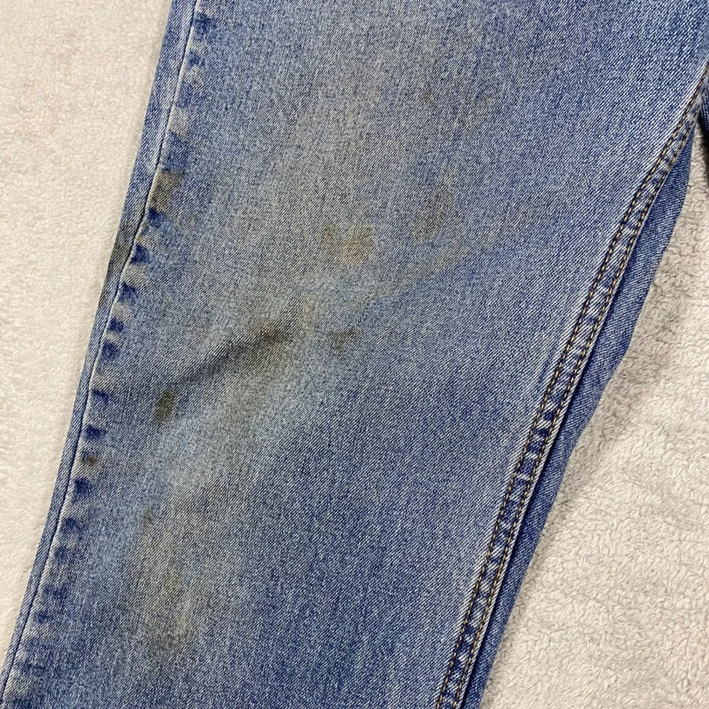 Levi's 514 Straight Fit Jeans Mens 36x30 Blue Medium Wash Denim Pants Distressed